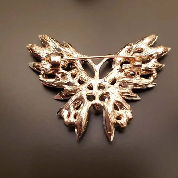 Rhinestone Butterfly Brooch pin - Picture 5 of 6